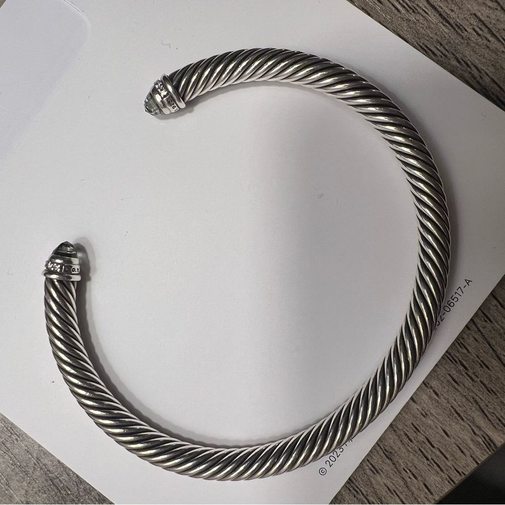David Yurman Cable Bracelet
Sterling Silver, Prasiolite, Diamonds, 5mm - Picture 3 of 5